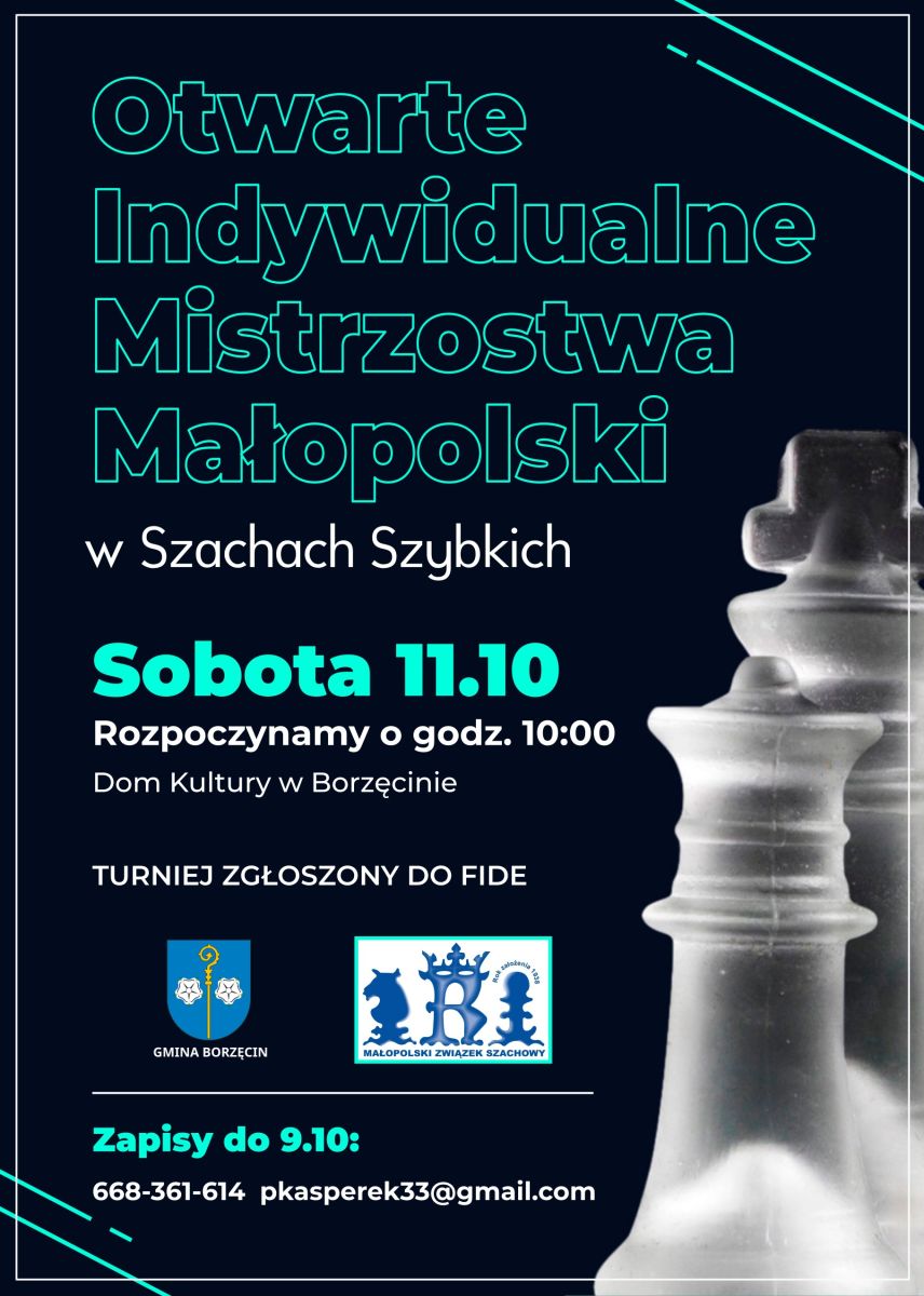 Zdjęcie: Szachy, prestiż i nagrody – Borzęcin zaprasza na Mistrzostwa!