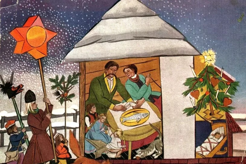 Zdjęcie: Kurier Borzęcki: Wigilia w dawnym Borzęcinie