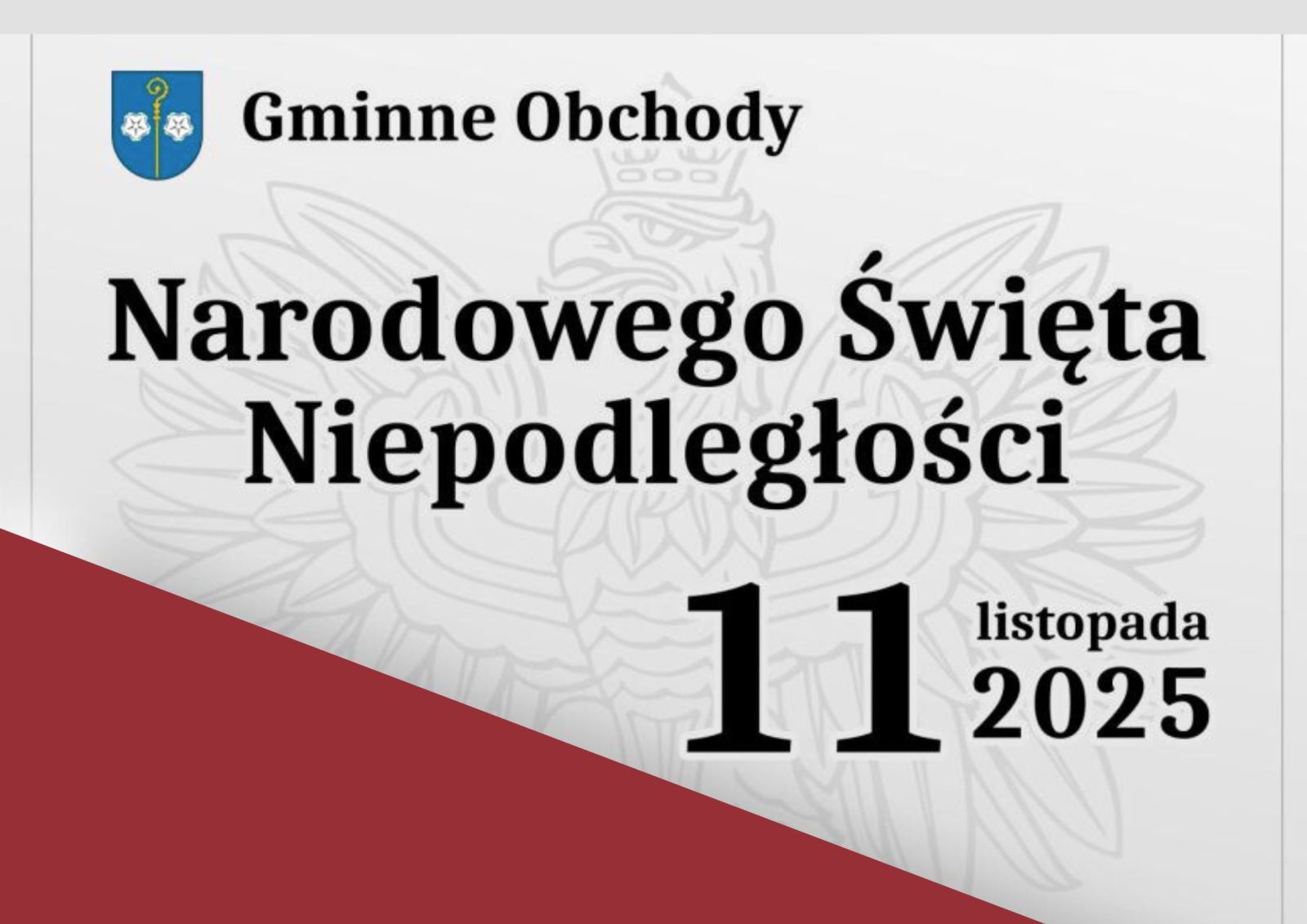 Zdjęcie: Zapraszamy na Gminne Obchody Narodowego Święta Niepodległości